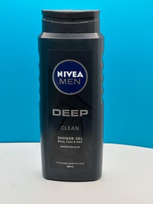 Nivea Men Deep Clean Shower Gel For Body, Face & Hair Micro-Fine Clay 3in1 500ml