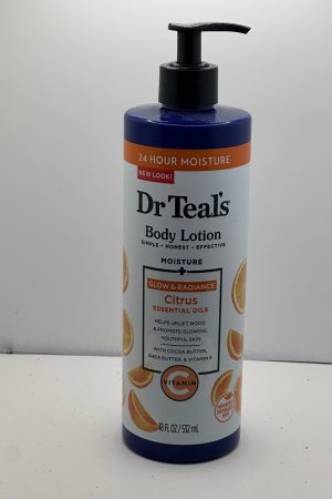 Dr Teal's Body Lotion Glow & Radiance Citrus Essential Oils 532ml.